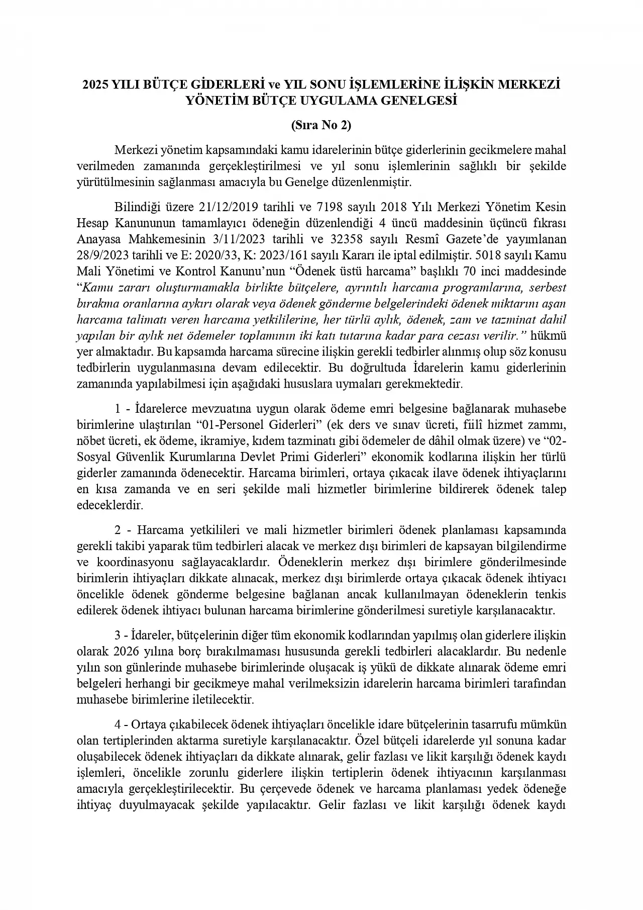Tüm Kamu Kurumlarını İlgilendiriyor! Yıl Sonu Bütçe Genelgesi Yayımlandı: 23 Aralık Son Gün