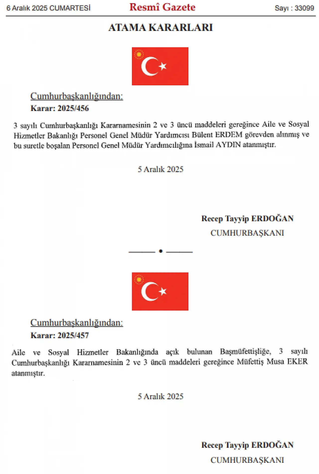 Cumhurbaşkanı Atama Kararları Resmi Gazetede! BAKANLIKLAR SİL BAŞTAN DEĞİŞT! İşte Şok Görevden Almalar!