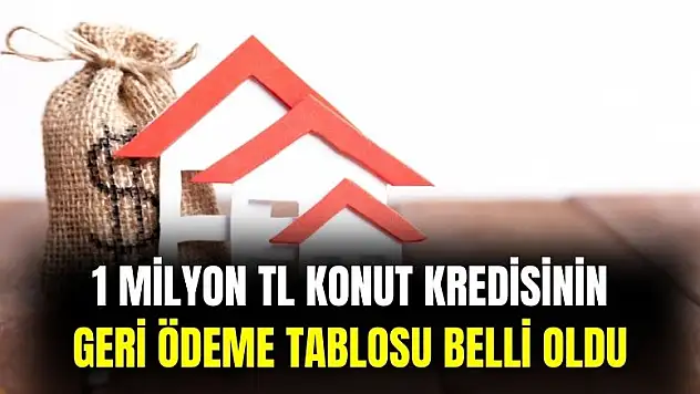 1 milyon TL konut kredisinin geri ödeme tablosu belli oldu