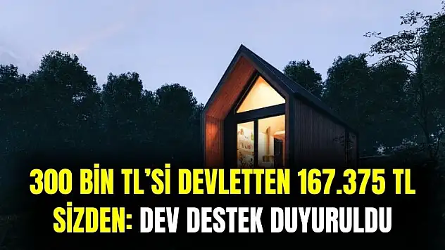 300 bin TL'si devletten 167.375 TL'si sizden: dev destek duyuruldu