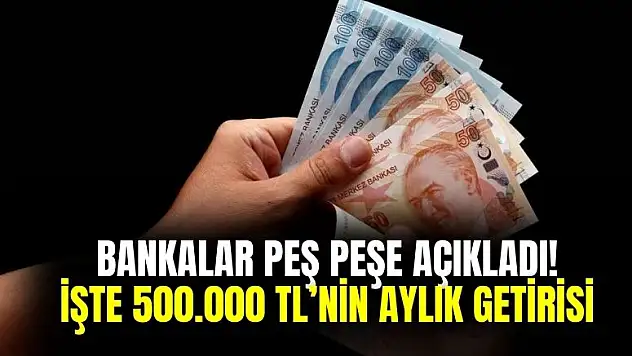 Bankalar peş peşe açıkladı! 500.000 TL'nin aylık getirisi belli oldu