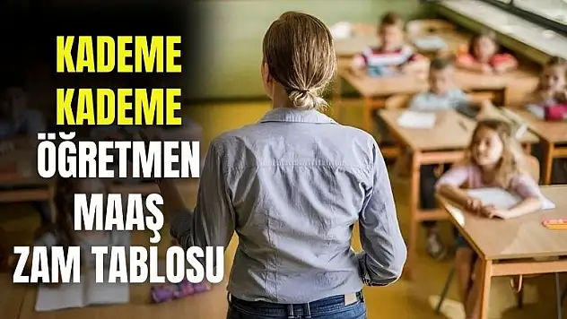 Temmuz 2024 kademe kademe öğretmen maaş zam tablosu belli oldu!