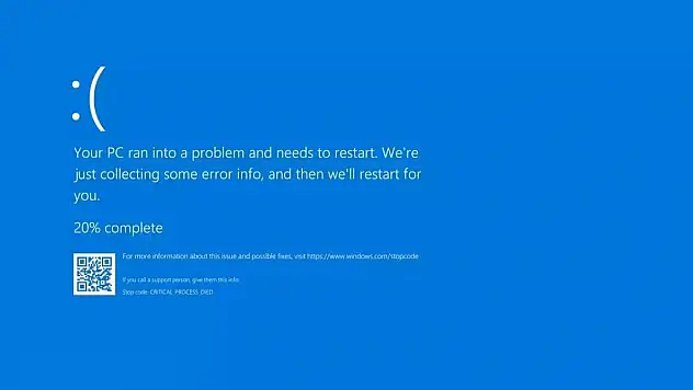 Windows your pc can into a problem and needs to restart We're just collecting some error info, and then wel'll restart for you hatası ve çözümü!