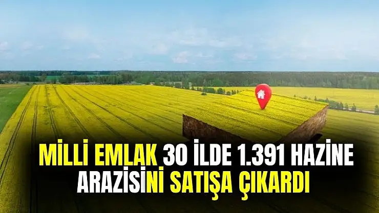 Milli Emlak 30 ilde 1391 hazine arazisini 3.000 TL'den başlayan fiyatlarla satışa çıkardı!