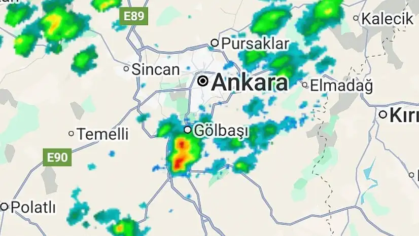 Ankara'da ani fırtınalı yağışlar başlıyor